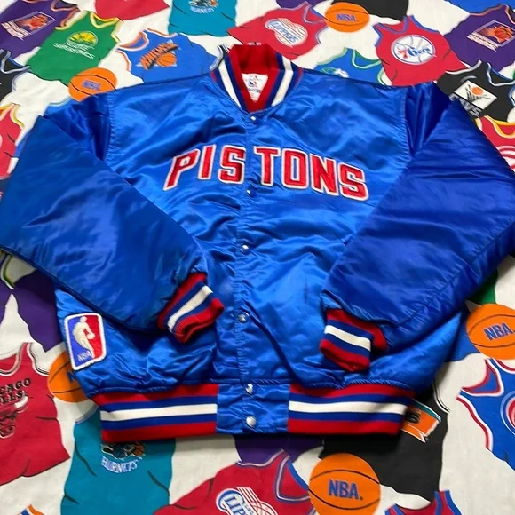 Vintage Starter Detroit Bad Boy Pistons Satin Jacket - Picture 1 of 4